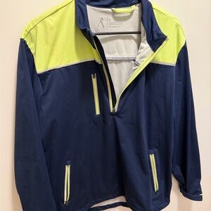 Men's Navy and Yellow Above the Links Golf Windbreaker